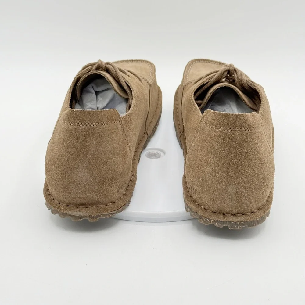 Birkenstock UTTI Lace Up Oxford Size 41 / US 8 Mens Gray Taupe Suede NEW